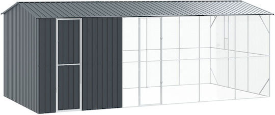 Vidaxl Bird Cage Extension Anthracite 310x640x247 cm Steel Grey