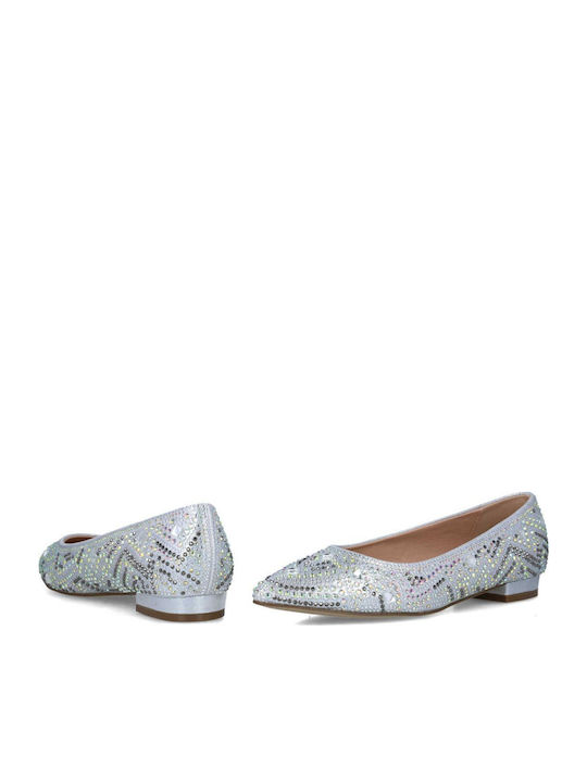 Damen Ballerinas in Silber Farbe