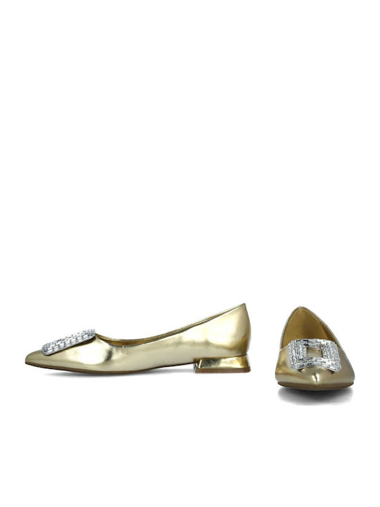 Damen Ballerinas in Gold Farbe