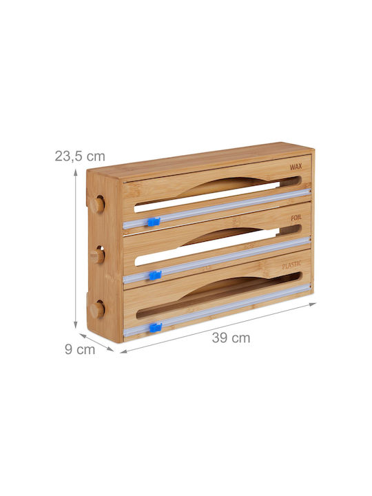 Relaxdays Distribuitor De Role Montat Pe Perete Din Lemn Maro 23.5x9cm 10046720