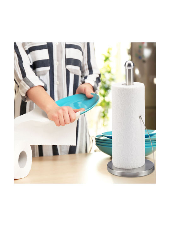 Relaxdays Suport pentru prosoape de hârtie Metalică Gri 35x15cm 10030705