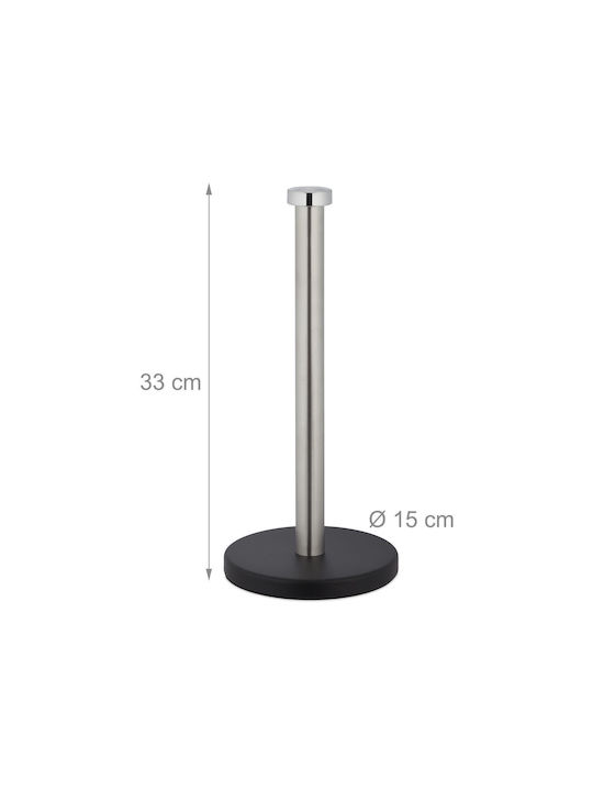 Relaxdays Metallic Paper Towel Holder Gray 35x15cm 10043317