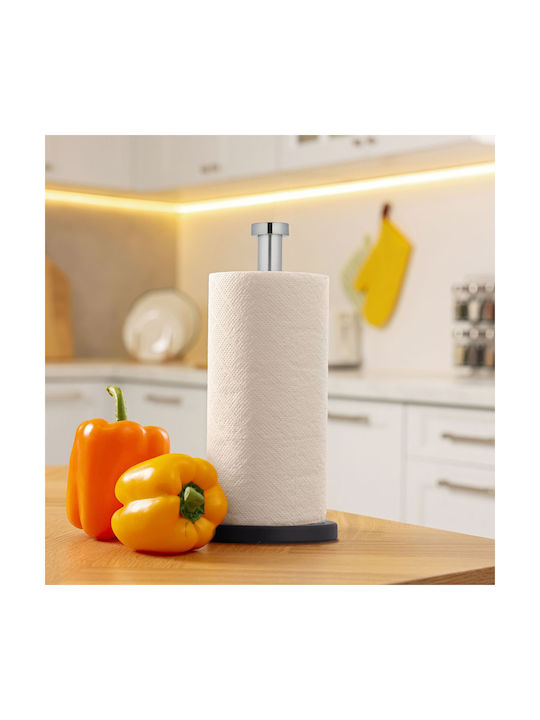 Relaxdays Metallic Paper Towel Holder Gray 35x15cm 10043317