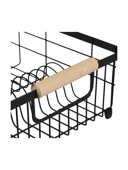 Relaxdays Sink Strainer Wooden Black 15.5x42x31cm