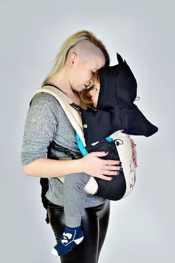 Schwarzer Ergo-Rucksack-Tragesitz für Mama und Baby