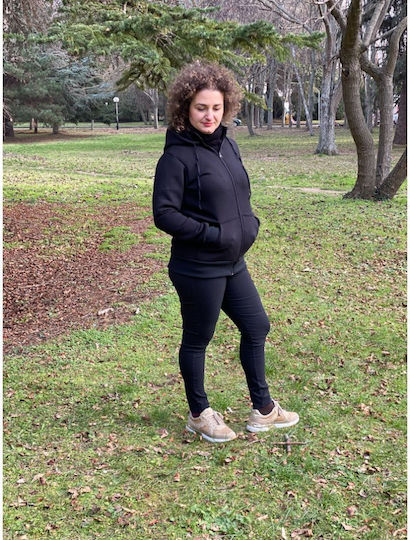 Schwarze Babytrage Fleece-Kapuze
