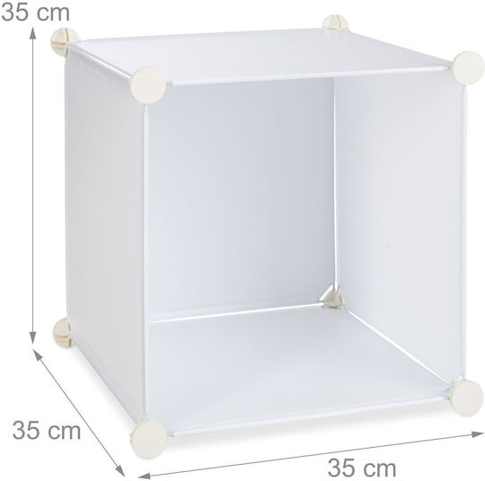 Relaxdays Plastic Storage Case in White Color 145.5x145.5x36.5cm 1pcs