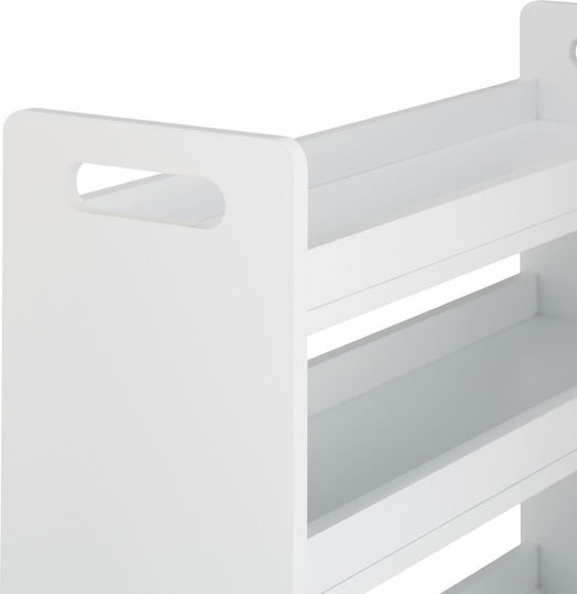 Relaxdays Troleu De Bucătărie Din Plastic Cu 3 Locuri Alb 59.5x18x83.5cm