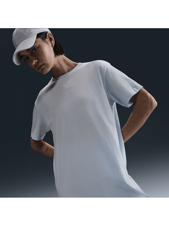 Sportswear Summer Mini Athletic Dress T-Shirt Short Sleeve Light Blue
