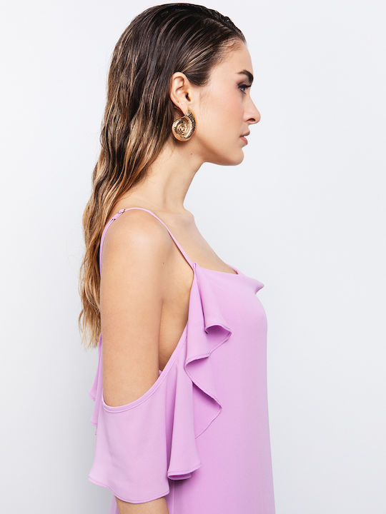 Summer Maxi Dress for Wedding Christening Drape Lilac