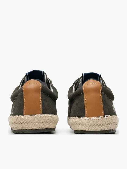 Tourist Leder Herren Espadrilles in Grün Farbe