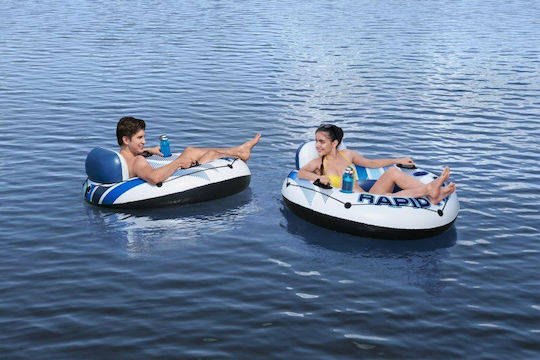 Bestway 43116 Rapid Rider Aufblasbarer Schwimmring mit Rückenlehne 135 cm