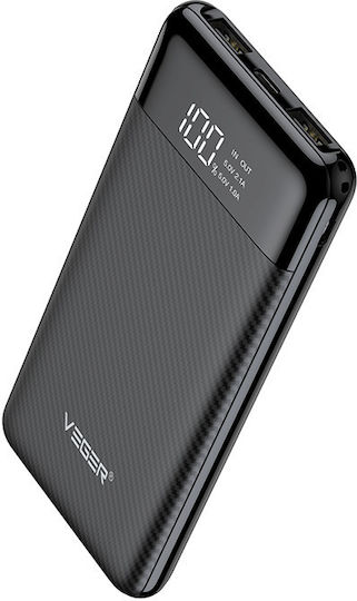 Veger L11 Power Bank 10000mAh with USB-A Port and USB-C Port Black