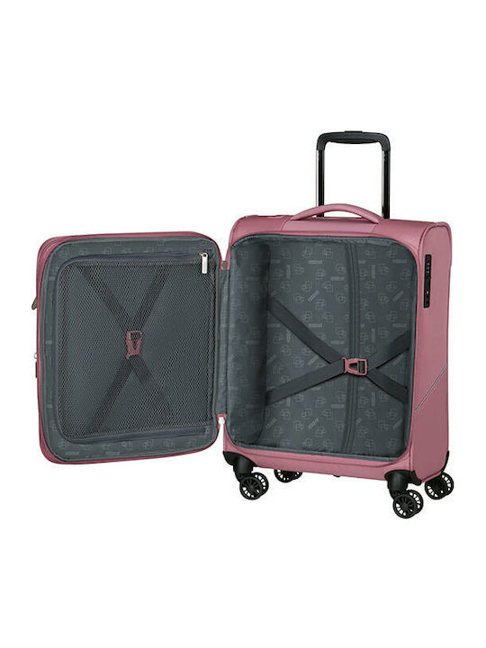 American Tourister Spinner Βαλίτσα Ταξιδίου Καμπίνας Υφασμάτινη Ροζ με 4 Ρόδες Ύψους 55εκ.