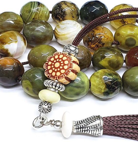Roloi Komboloi Agate Worry Beads Multicolour 30cm