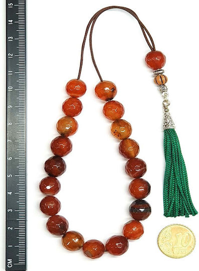 Roloi Komboloi Agate Worry Beads Honey 30cm