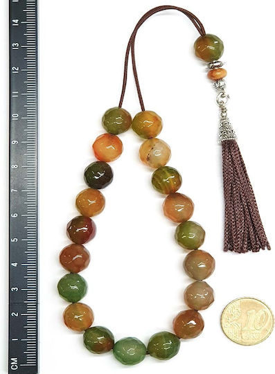 Roloi Komboloi Agate Worry Beads Multicolour 28cm