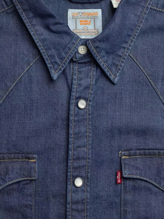 Barstow Western Standard Langärmlig Jeans Hemd Blau