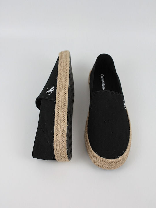 Fabric Men's Espadrilles in Black Color