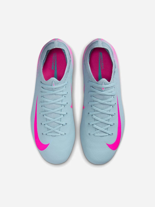 Mercurial Vapor 16 Pro FG Kids Soccer Cleats Molded Outsole Light Blue