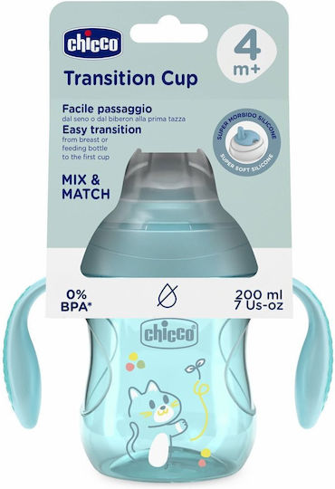 Chicco Training Cup Educational Sippy Cup Plastic with Handles Blue