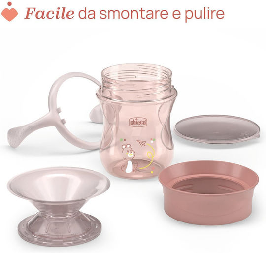 Chicco Εκπαιδευτικό Μπιμπερό Πλαστικό με Λαβές Ροζ