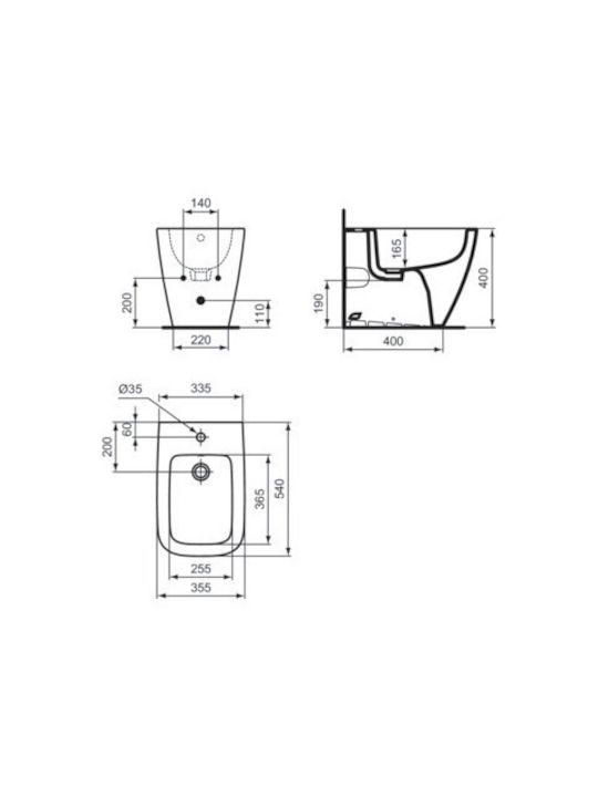 Ideal Standard Wall-Hanging Bidet I.life B 54xx