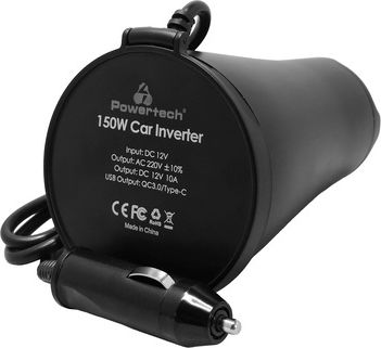Powertech Car Inverter Modified Sinewave 150W to Converter 12V DC in 220V AC with 2xUSB