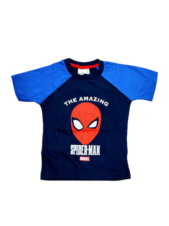 Disney Παιδική Πιτζάμα Καλοκαιρινή Μπλε Spiderman