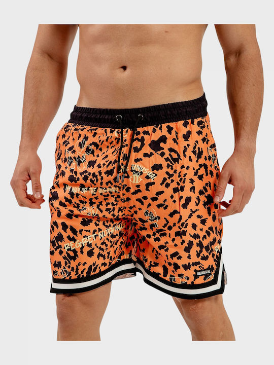Men's Swimwear Shorts Orange - Black