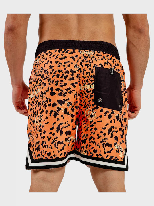 Men's Swimwear Shorts Orange - Black