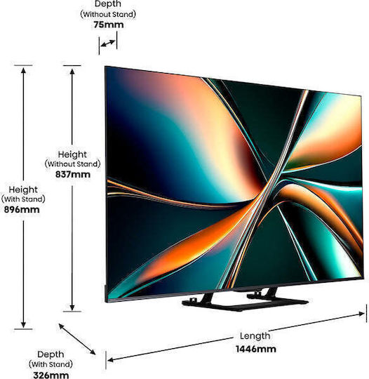 Hisense Smart Τηλεόραση 65" 4K UHD Mini LED U7Q HDR (2025) 65U7Q
