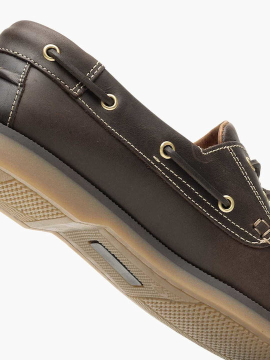 Δερμάτινα Ανδρικά Boat Shoes σε Καφέ Χρώμα