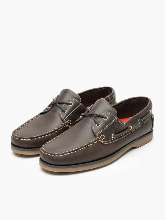 Δερμάτινα Ανδρικά Boat Shoes σε Καφέ Χρώμα