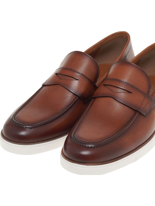 Δερμάτινα Ανδρικά Loafers σε Ταμπά Χρώμα