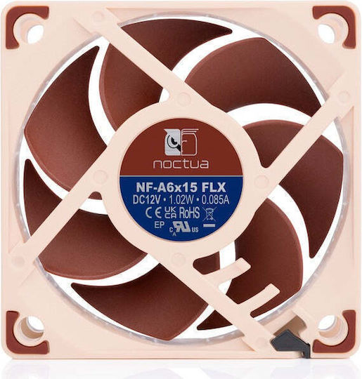Noctua NF-A6x15 FLX Case Fan 60mm 3500rpm 13.77cfm Without LED Lighting and 3-Pin Connection Brown