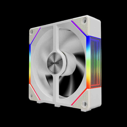 Gamdias Aeolus P2-1203 Reverse Blade Case Fan (2400rpm / 74.97cfm) με ARGB Φωτισμό και Σύνδεση 4-Pin PWM Λευκό