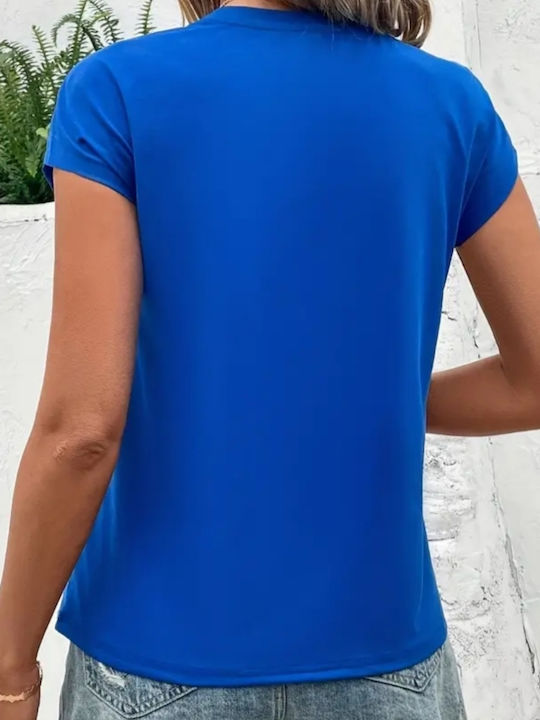 Bluze Damă Mâneci Scurte Albastru