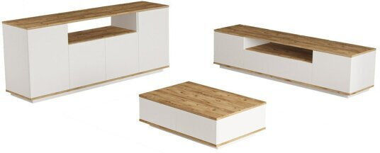 Kailua 2195 Living Room TV Unit White, Pine