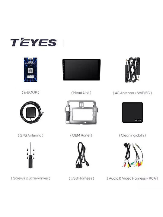 Teyes Car Audio System for Toyota Land Cruiser / Prado 2013-2017 (Bluetooth/USB/WiFi/GPS/Apple-Carplay/Android-Auto) with Touch Screen 10.2"