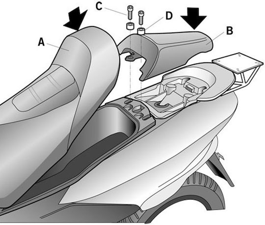 Shad Yamaha Majesty 125 01-06 Luggage Rack