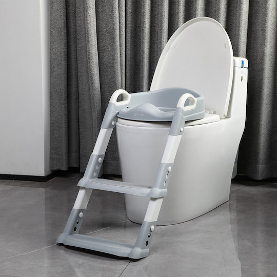X-treme Baby Kleinkinder-Toilettensitz Mit Stufe & Griffen Grau