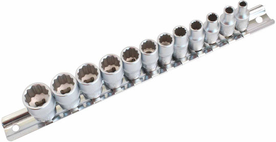 Set of 1/4" 12-Point Sockets 12 Pcs