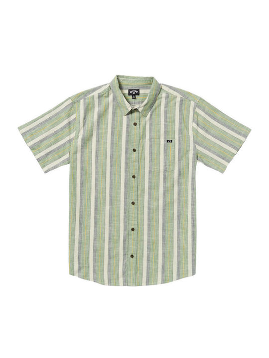 All Day Short-sleeved Shirt Striped Moss