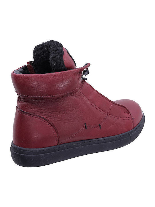 Ghete dama din piele Burgundy