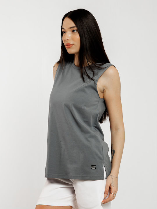 Essentials Women's Athletic Blouse Sleeveless Gray