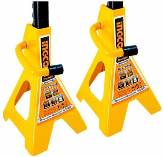 Ingco Set Car Support Stands for Vehicles with Lifting Capacity up to 3 Tons