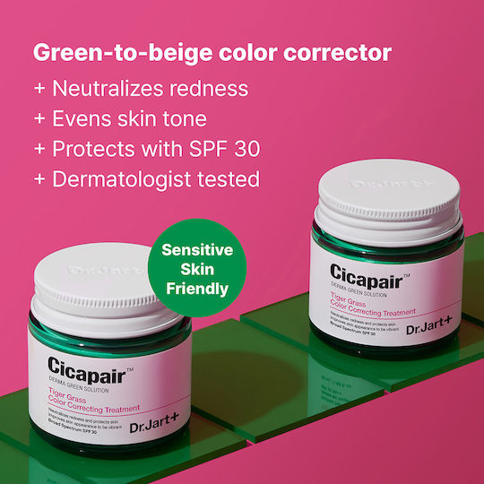 Dr. Jart+ Cicapair Tiger Grass Ενυδατική Κρέμα Προσώπου Ημέρας με SPF30 κατά της Ερυθρότητας με Νιασιναμίδη & Centella Asiatica 50ml