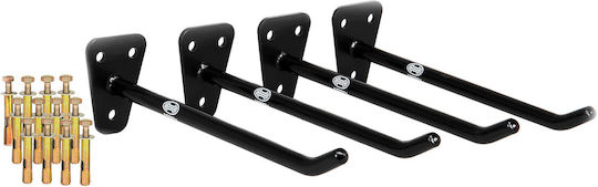 Set suport perete pentru anvelope Heyner, suport jante, 4 piese, inclusiv 12 șuruburi de expansiune M8, 3x4 suport perete pentru anvelope auto, depozitare jante auto