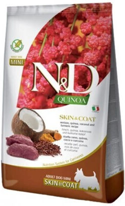 Farmina Quinoa 7кг Суха Храна Диетичен, без Зърнени храни и Глутен за Възрастни Кучета от Малки Породи с Месо, Елен и Зеленчуци